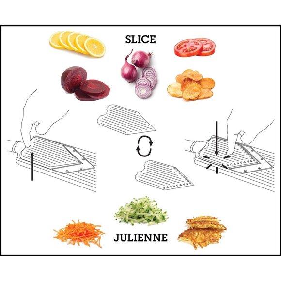 Microplane Adjustable Slicer with Julienne Blade Black Kitchen Tool for Vegetabl - Picture 4 of 10